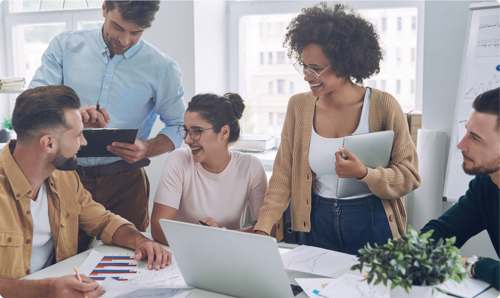 group of people discussing marketing plans